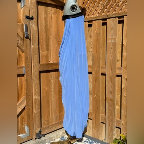 🆕 RAT & BOA 🧿 NWOT Antonie Blue Draped Maxi Dress with Leather Belt, Sz XXS/XS - Picture 9 of 14
